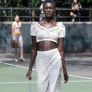 Maryam Nassir Zadeh Knit Shoreline Top in Ivory